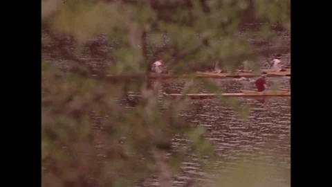 1973-Canoe Racing / USA / 1973 Stock Footage