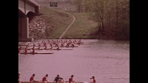 1973-Canoe Racing / USA / 1973 Stock Footage