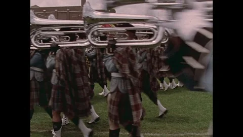 1973-Kilties Drum and Bugle Corps / USA / 1973 Stock Footage