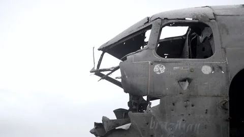 1973 US Navy C-117D Sólheimasandur Plane Crash, commonly known as the Stock Footage 146107273