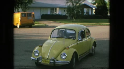 1974: car driving away FORT WAYNE, INDIANA Stock Footage