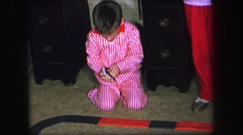 1974: celebrating the holidays with the family. LYNBROOK, NEW YORK Stock Footage