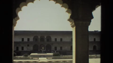 1974: showing a structure with a man INDIA Stock Footage
