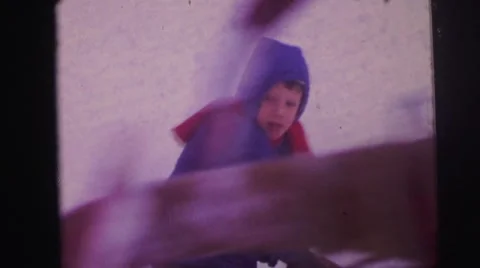 1974: snow playing is seen LYNBROOK, NEW YORK Stock Footage