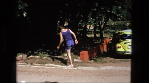1974: woman is seen posing FORT WAYNE, INDIANA Stock Footage