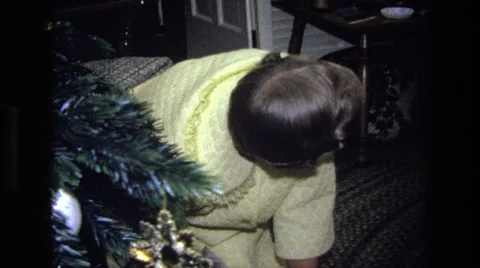 1975: christmas gift opening CALIFORNIA Stock Footage