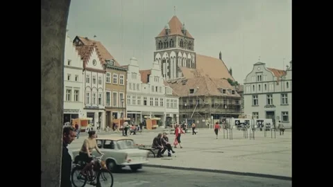 1978 East Germany - view of the square in the city Stock Footage 230477717