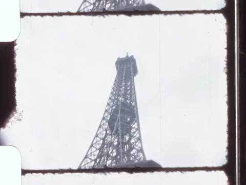 1978 film of the Eiffel Tower in Paris. 8mm 2k overscan Stock Footage 320265386