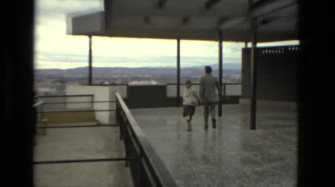 1978: Mother with Small Child Walking in France Stock Footage 68065828