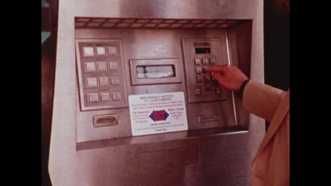 1979-Cash Machine / Taking Out Money / USA / 1979 Stock Footage