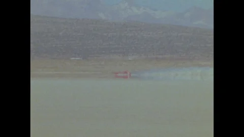 1979-Rocket Car / Speed Record / Stan Barrett / USA / 1979 Stock Footage 77842388