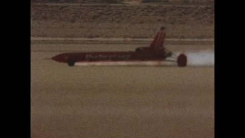 1979-Rocket Car / Speed Record / Stan Barrett / USA / 1979 Vídeos de archivo 77842396