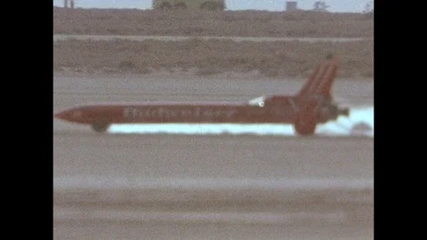 1979-Rocket Car / Speed Record / Stan Barrett / USA / 1979 Stock Footage 77842399