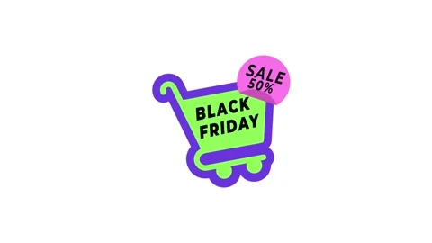 198 Animation Text Label Banner Black Friday Sale 50 Vidéo 301559883