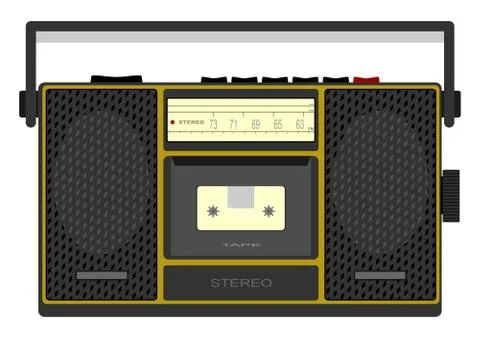1980 cassette player Stock Illustration