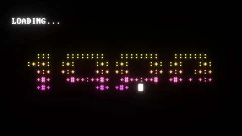 1980 Retro Computer ASCII Typography Loading Animation Video stock 343395552