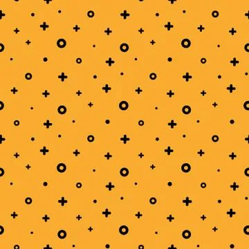 1980 style structured shape orange memphis pattern Stock Illustration