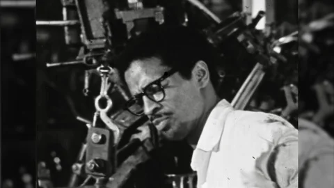 1980s African American Black Man Auto Factory Detroit Workers Vintage Film Movie Stock Footage 91195733