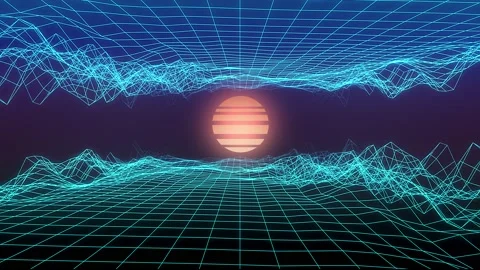 1980S Background Animation. VJ Synthwave Style Animation 動画素材 130274376