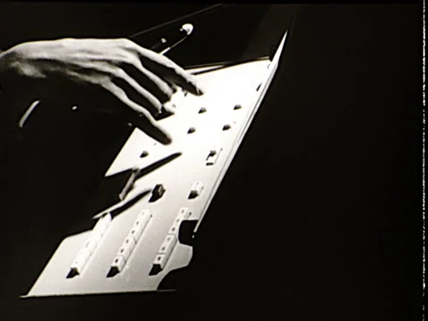 1980s CAD Early Computer Modeling Nerds Console Programing Vintage Film Movie Stock Footage 153882254