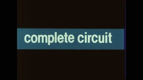 1980s: complete circuit title. Power lines and cables attached to poles. Video stock 189951190