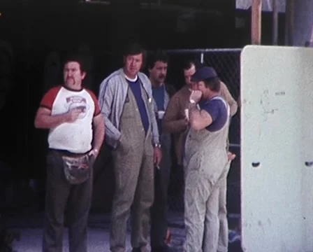1980s: Construction Workmen on Building Site, Australia  Vídeos de archivo 61378341