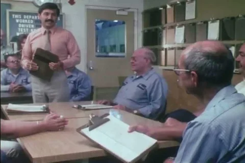 1980s - Driving schedules are computed at GM proving grounds. Stock Footage 99672190