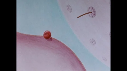 1980s: Electronic microscope view of nuclear membrane with irregular pores. Stock Footage 252859640