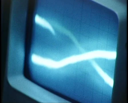 1980s Electronics: Oscilloscope Patterns, Turning Knobs, and Keypad Buttons 스톡 동영상 44837220
