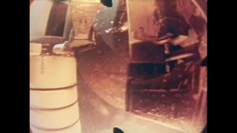 1980s: Looking at rocket attached to spa... | Stock Video | Pond5