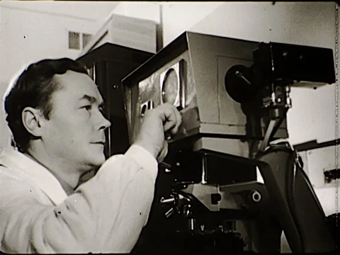 1980s Man Men Using Scientist Biological Research Computer Vintage Film Movie Stock Footage 153881917