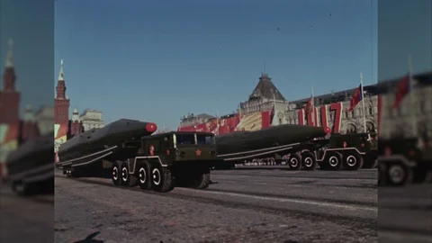 1980s Nuclear Missiles May Day Red Square Soviet Military USSR Vintage Film Stock Footage