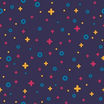 1980s style abstract shape violet memphis pattern Stock Illustration