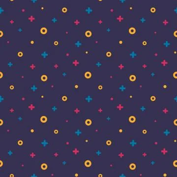 1980s style abstract shape violet memphis pattern Stock Illustration