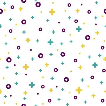 1980s style abstract shape white memphis pattern Stock Illustration