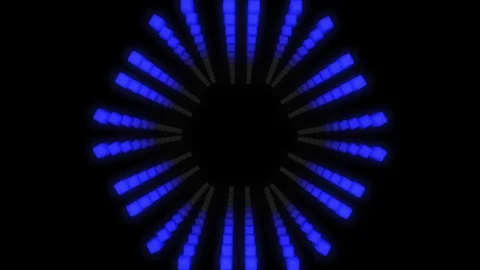 1980s style circular shape in 3D in fluorescent colors. Animated Stock Footage 112578453