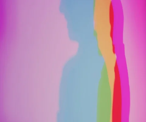 1980's style party with shadows projecting on neon lights Stock Footage 108898050