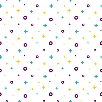 1980s style structured shape white memphis pattern Stock Illustration