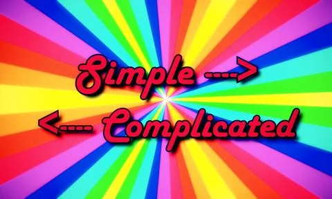 1980s text simple complicated Stock Illustration