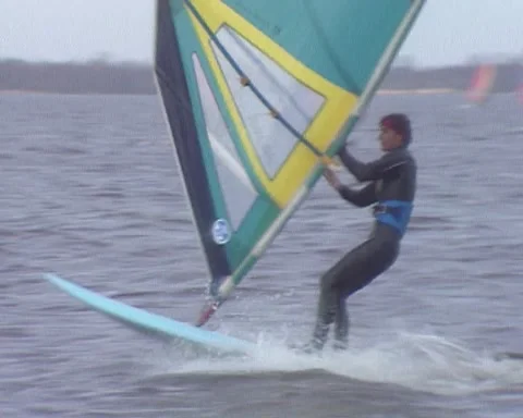 1980s windsurfing -tacking. Stock Footage 170367583