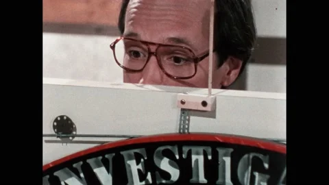 1980s:Blinking words on machine. Hand fl... | Stock Video | Pond5