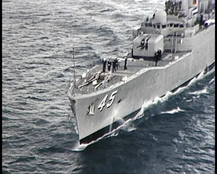 1981: AUSTRALIAN NAVY SHIP  Stock Footage 49115780