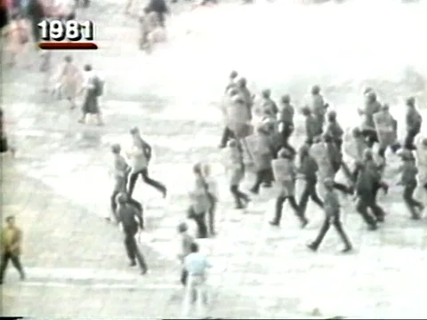1981-Trade Union Movement / Lech Walesa / Poland Video stock 77862007