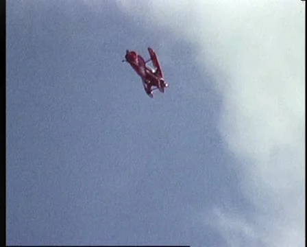 1982: Acrobatic / Stunt Aircraft Flying in Sky Stock Footage 61360785