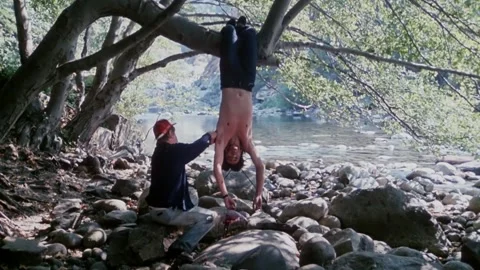 1982 - In this horror film, two ghost children stop their cannibalistic father Video stock 159134351