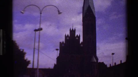 1982:DENMARK. Close View On Different Statues And Historic Buildings In The Dusk Fotos de archivo