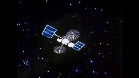 1983 - How the Tedris satellite system will function, the first station was Video stock 84045576