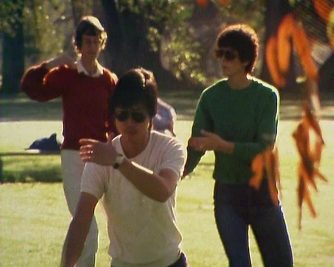 1983: People Practicing TAI CHI in Park  Stock Footage 99217559