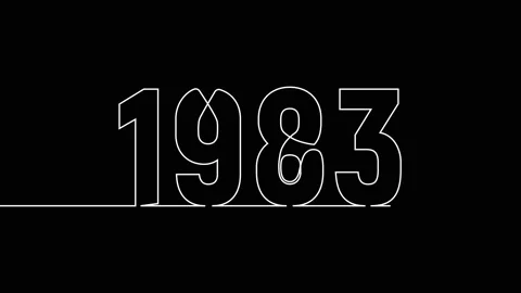 1983 year continuous single one line art drawing animation numbers video Видео 313389978