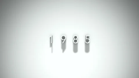 1985 3D title animation with shadows on a white background Stock Footage 295964843